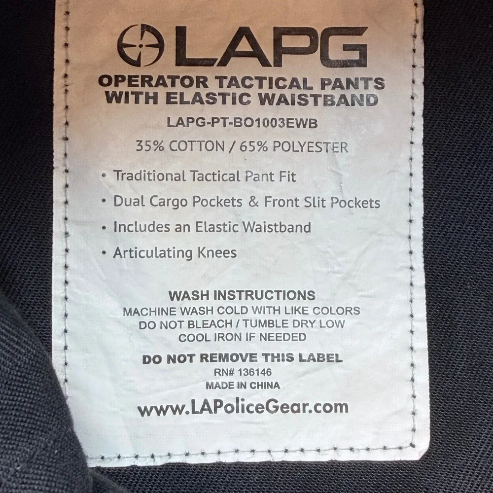 LAPG Operator Tactical Cargo Pants Mens 32x30 OD Green Ripstop Elastic Waist
